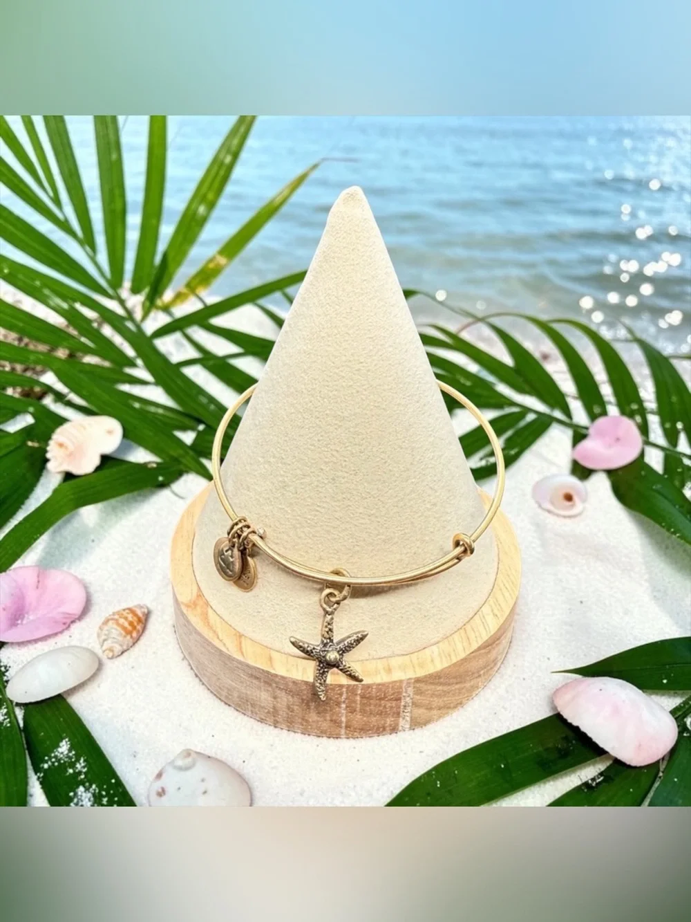 Alex and Ani Gold Starfish Charm Bangle Bracelet